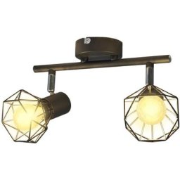Projecteur Style industriel Noir avec 2 ampoules à filament led Vidaxl n/a