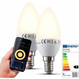 Lot de 2 ampoules connectées led dimmables commande vocale par Appli compatibles Alexa Google Home