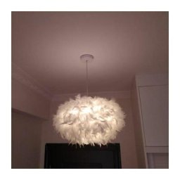 Lustre Suspension en Plumes Blanc E27 40W - Diamètre 45CM