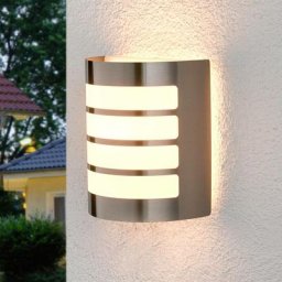 Applique extérieure 'Noyan' en inox - inox, blanc