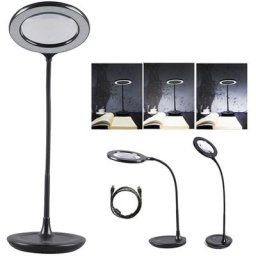 Lampe loupe à led, grande loupe mains libres avec lumière et support, lampe de gradation des