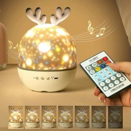 Bébé Veilleuse Projecteur, Led Enfant Veilleuse Musicale Et Lumineuse 360°Rotation, Avec 8 Musique