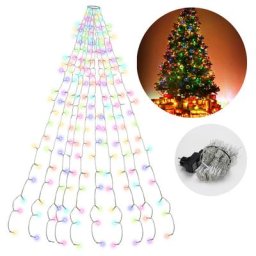 Guirlande lumineuse led Sapin de Noël 280 LEDs 2.8m Extérieur Guirlande de Noël avec anneau rgb