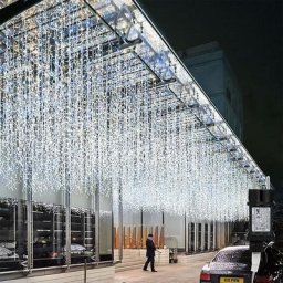 Guirlande led,led Rideau Lumière,Guirlande Lumineuse 600 LEDs 20m blanc froid Noël Cône de glace