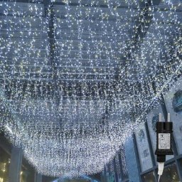 Hengda Guirlande LED,LED Rideau Lumière,Guirlande Lumineuse 400 LEDs 15m Blanc froid Noël Cônes de