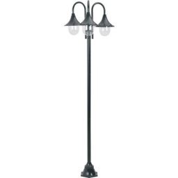 Vidaxl - Lampadaire de jardin E27 220cm Aluminium 3 lanternes Vert foncé Vert foncé