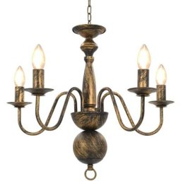 Lustre Noir antique 5 ampoules E14 Vidaxl Noir
