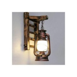 Applique Murale Vintage Lampe Industrielle Fer Metal Bambou Lampe extérieur Mur de feu éclairage