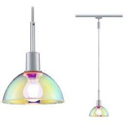 URail pendule Sarrasani max 20W E14 chrome mat / Dicro 230V chrome métallique mat de verre,
