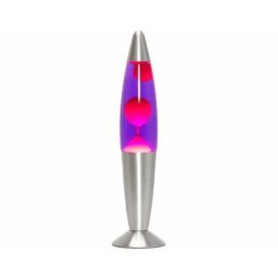 Licht-erlebnisse - Lampe à Lave timmy au design rétro avec cire rouge et liquide violet H:36cm G9