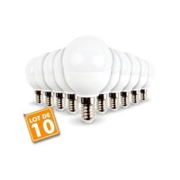 Eclairage Design - Lot de 10 ampoules led E14 Mini Globe 5.5W 470 lumens Eq 40W Température de