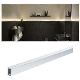 Lumitiles Construction Profile Bordure avec diffuseur 2M alu anodisé, aluminium satiné