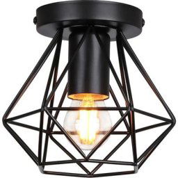 Plafonnier industrielle cage en métal fer forge, retro suspension luminaire lustre style vintage