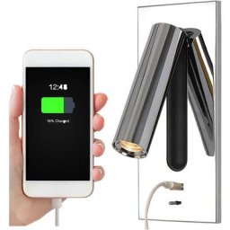 Liseuse Lampe led Tete De Lit Caché Interrupteur Lampe De Chevet, usb Encastré Lampe De Chevet