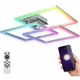 Plafonnier led connecté WiFi i App et télécommande i dimmable i cct i rvb i commande vocale i