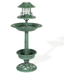 Vasque lampe solaire bain d'oiseaux - Vert