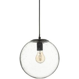 Atmosphera - Suspension boule Nunne noir en verre D25cm créateur d'intérieur - Transparent