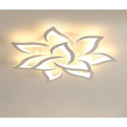 Plafonnier led, 90W 8100LM Lampe de plafond 3500K, Lampe led lotus Plafonnier pour Salon, Chambre,