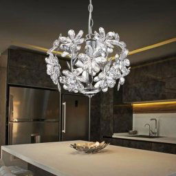 Lampe suspension suspension feuille lampe plafond suspension design fleur, acrylique, chrome, lampe
