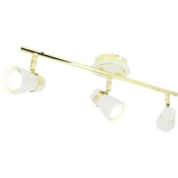 Arum Lighting - Plafonnier hampton 3 Spots GU10 Blanc Mat Laiton