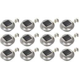 Lampes solaires à LED rondes d'extérieur 12 pcs 12 cm Blanc vidaXL - N/A
