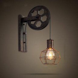Applique Creative style industriel rétro lampe de mur Loft style levage poulie lumière canal