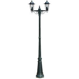 Lampadaire de jardin 2 bras 215 cm Vert foncé/Noir Aluminium Vidaxl Vert