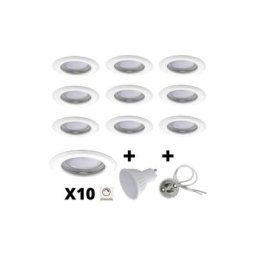 Lot de 10 Spots Led GU10 Encastrables Dimmables 7W rendu 50W 120 Blanc Neutre.