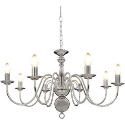 Lustre Argenté 8 ampoules E14 Vidaxl Argent