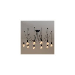 Lustre Suspension Araignee E27 Douille Rétro Industriel abat-jour Noir, diy Ajustable Longueur avec