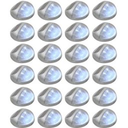 Vidaxl - Lampes solaires murales à led d'extérieur 24 pcs Rond Argenté Argent