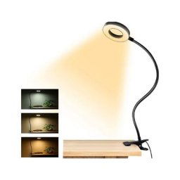 Linghhang - Lampe de bureau à pince à led, rechargeable par usb