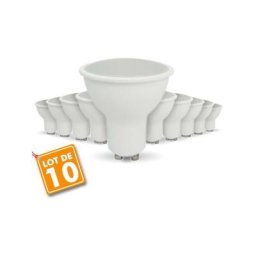 Lot de 10 Ampoules LED GU10 7W eq. 60W 4000K Blanc naturel