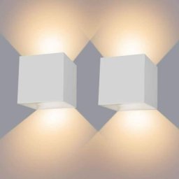 Appliques Murales 12W, 2pcs 3000K led Applique Murale Exterieur/Interieur, Réglable Applique Mural