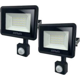 Lot de 2 Projecteurs LED 30W Noir détecteur de mouvement extérieur Température de Couleur: Blanc