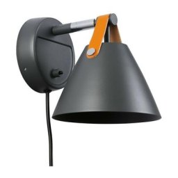 Barcelona Led - Applique murale Ellen avec câble, interrupteur et lanière en cuir Gris - Gris