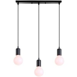 Luminaire Suspension Douille de lampe E27 avec Support de Barre 50cm, Lampe de Plafond Edison
