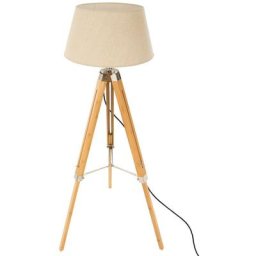 Atmosphera - Lampadaire trépied runo bambou H146 créateur d'intérieur - Ivoire