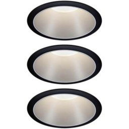 Paulmann 93408 Spot encastrable jeu de 3 18 W blanc chaud noir, argent Q692432