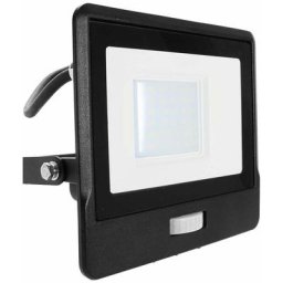 V-tac VT-138S-1 Projecteur LED avec capteur - 30 W - 2340 Lm - 3000K - 1 m de câble - Noir