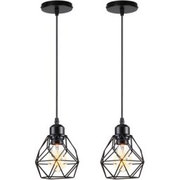 Lustre Suspension Industrielle Vintage Design Rétro Luminaire Led E27 pour Salon Chambre Cuisine