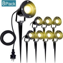8X Spot de jardin led spot extérieur led blanc chaud IP65 lumière de jardin 4W GU10 pré pour