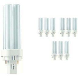 Philips - Lot 10x master pl-c 10W - 827 Blanc Très Chaud 2 Pin - 2700K - Blanc Très Chaud