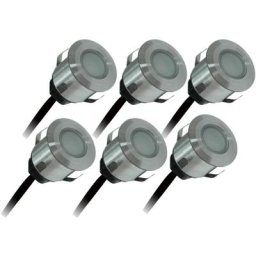 Lighting Lot 6 spots extérieur encastrables 4.5W, 3000K, 6x15lm, Ø35, Inox - patio - Arlux