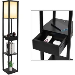 Lampadaire à 3 niveaux avec 2 ports usb, lampadaire, lampadaire, éclairage intérieur E27 pour
