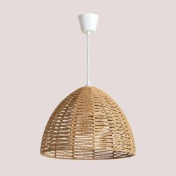 Sklum - Lampe suspendue extérieure en papier tressé Lunala naturel - naturel