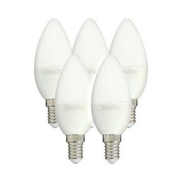 Xanlite - Lot x5 Ampoules led flamme, culot E14, 5,5W cons. (40W éq.), lumière blanc neutre