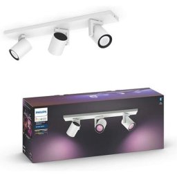 Philips Hue White & Color Ambiance Spot Argenta x3 Blanc Compatible Bluetooth, fonctionne avec