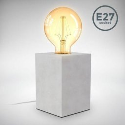 I lampe de table avec socle en béton i 9x9x13 cm i douille E27 i interrupteur à câble i gris i sans