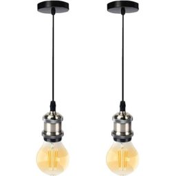 Suspension luminaire en métal diy lampe accessoires lot de 2 , Douilles Spirale E27 avec câble